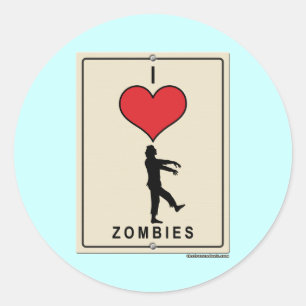 I Love Zombies Classic Round Sticker
