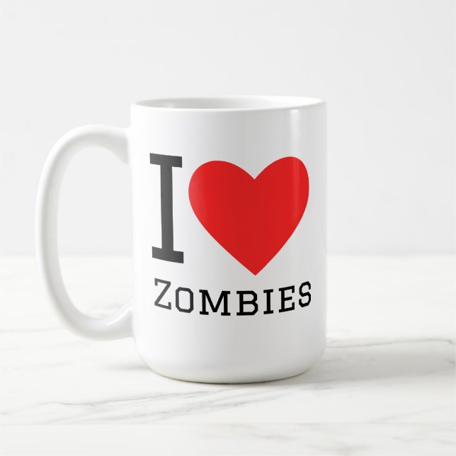 I love zombies coffee mug (Left)