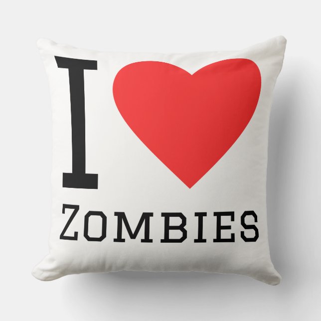 I love zombies cushion (Front)