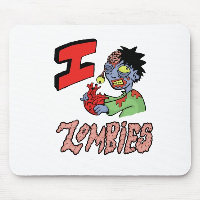 I LOVE ZOMBIES finished 3 Mouse Mat (Front)