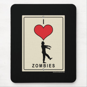I Love Zombies Mouse Mat