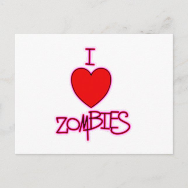 I Love Zombies! Postcard (Front)