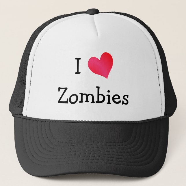 I Love Zombies Trucker Hat (Front)
