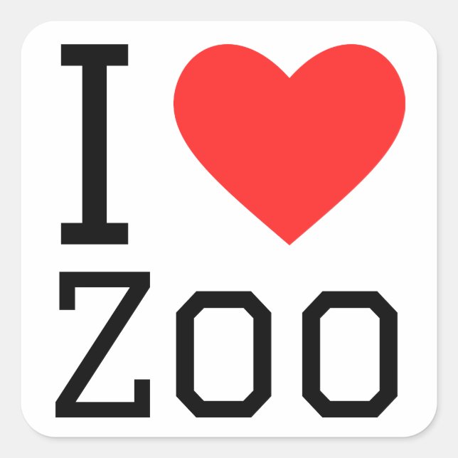 I love zoo square sticker (Front)