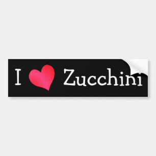 I Love Zucchini Bumper Sticker
