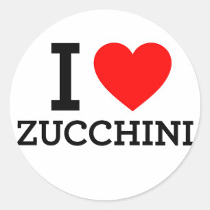 I Love Zucchini Classic Round Sticker