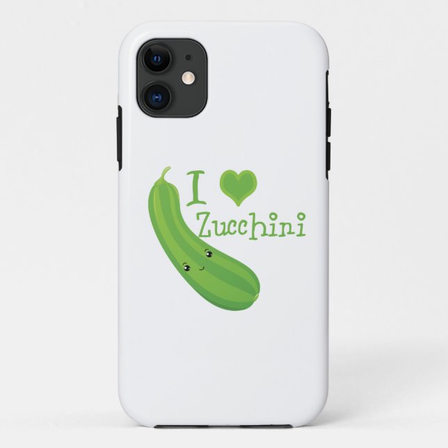 I Love Zucchini Smiling Kawaii Zucchini Case-Mate iPhone Case (Back)