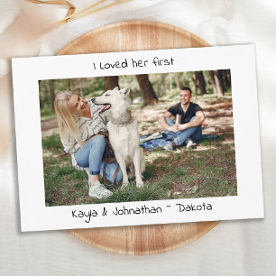 I Loved Her First - Modern Cute Simple Dog Wedding Save The Date
