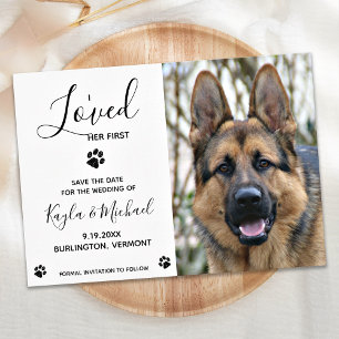 I Loved Her First - Modern Elegant Dog Wedding Save The Date