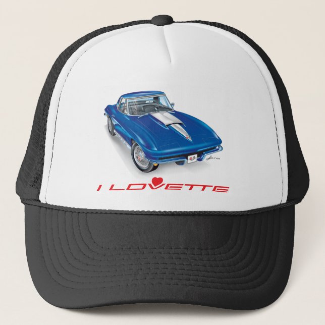 I LOVETTE UNIQUE CAR DESIGN TRUCKER HAT (Front)