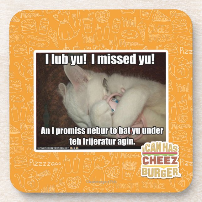 I lub Yu! I missed  yu! Coaster (Front)