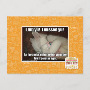 I lub Yu! I missed  yu! Postcard