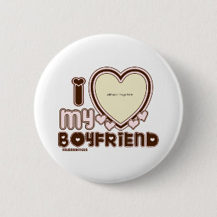 i luv brown bf 6 cm round badge