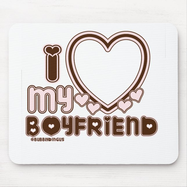 i luv brown bf mouse mat (Front)