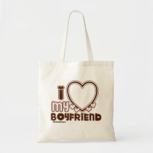 i luv brown bf tote bag