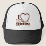 i luv brown bf trucker hat<br><div class="desc">cute and bubbly font that says " I Love My BOYFRIEND" with a huge heart that allows you to insert your image In y2k style and the colours brown & Light Pink</div>