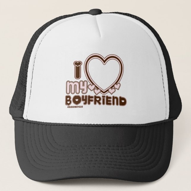 i luv brown bf trucker hat (Front)