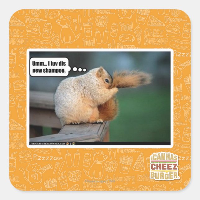 I luv dis new shampoo square sticker (Front)