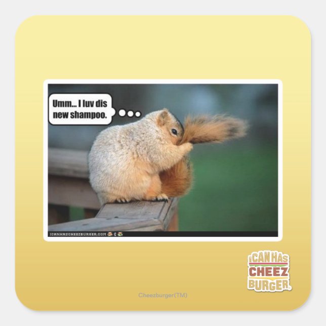 I luv dis new shampoo square sticker (Front)