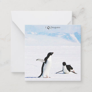 I Luv (Heart) Penguins Note Card