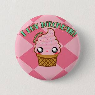 I luv Icecream! 6 Cm Round Badge