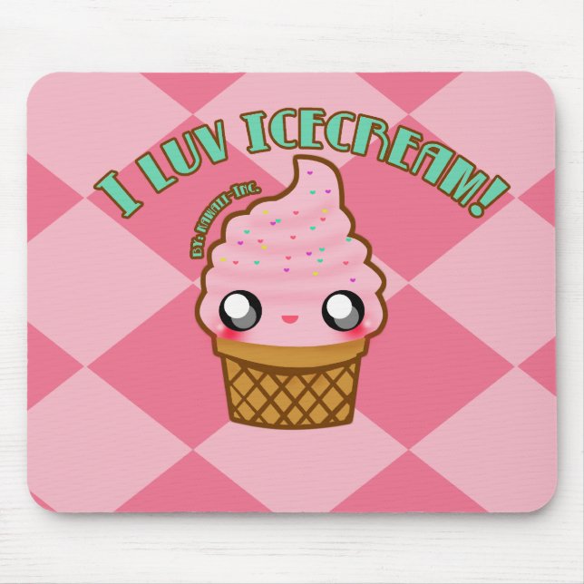 I luv Icecream! Mouse Mat (Front)