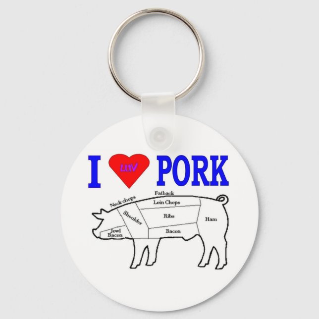 I LUV PORK KEY RING (Front)