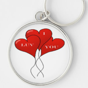 "I LUV YOU" BALLOONS KEY RING