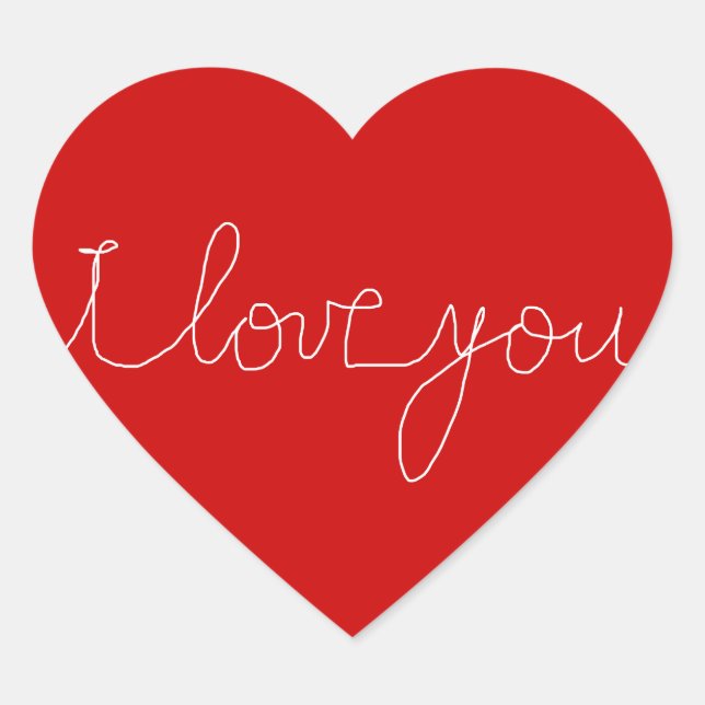 i luv you heart sticker (Front)