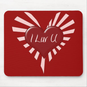 I Luv You Valentine Mouse Mat
