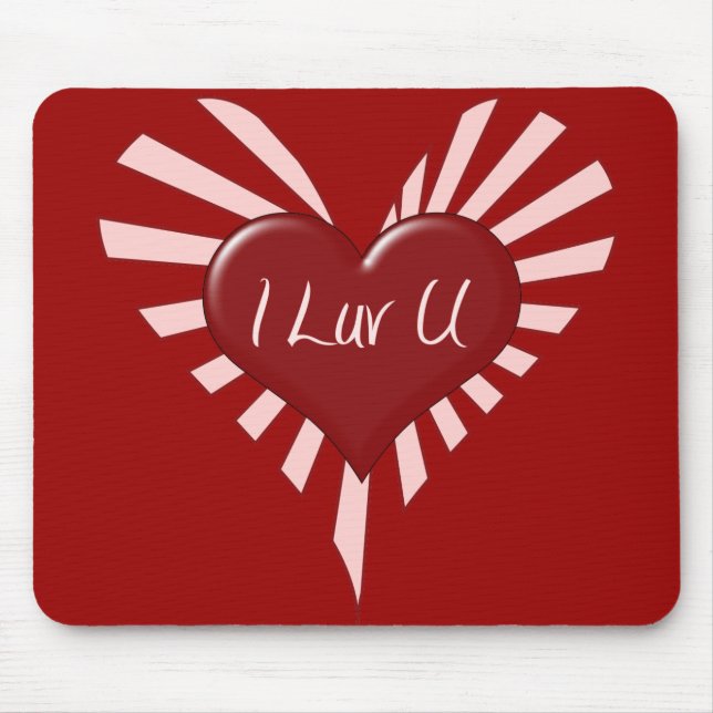 I Luv You Valentine Mouse Mat (Front)
