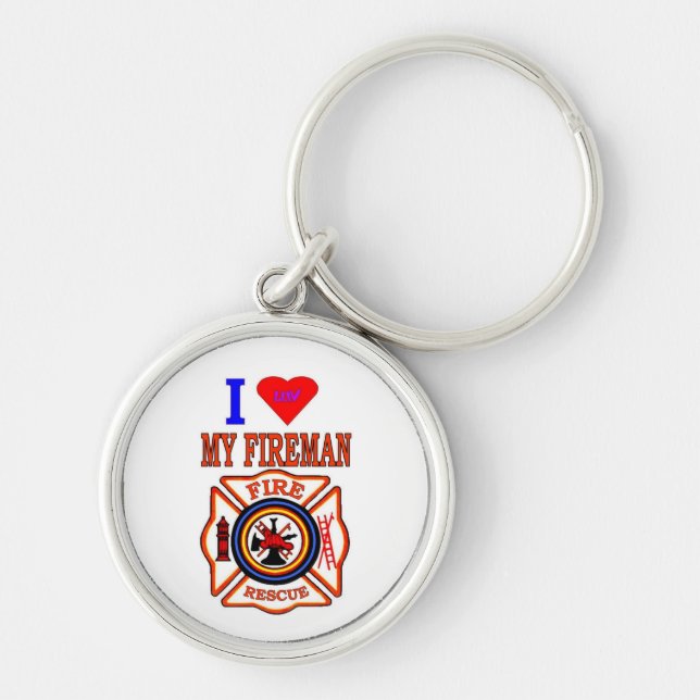 I LUY MY FIREMAN KEY RING (Front)