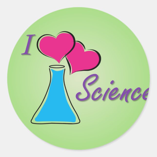 I LV Science Classic Round Sticker (Front)