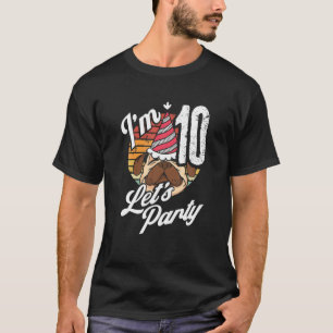 I’M 10 Lets Party Dog Pug Puppy Kids 10Th Birthday T-Shirt
