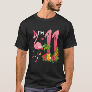 I m 11 Year Old Flamingo Tropical Theme 11th Birth T-Shirt