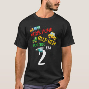 I m 2 Years Old Birthday Kid Transportation Car T-Shirt