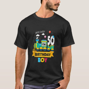 I m 50th Birthday Boy Train Toy Theme 50 Year Old T-Shirt