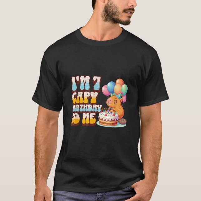 I m 7 Capy Birthday To Me Cute 7th Capybara Bday P T-Shirt (Front)