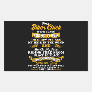I’m A Biker Chick Gift For Motorbike Lovers Rectangular Sticker