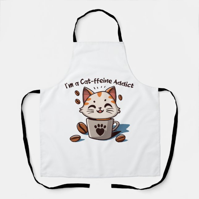 I m a Cat-ffeine Addict Apron (Front)