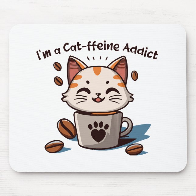 I m a Cat-ffeine Addict Mouse Mat (Front)