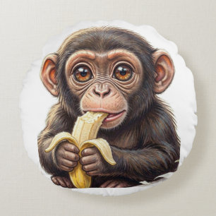 I’m a Cheeky Little Chimp! Round Cushion