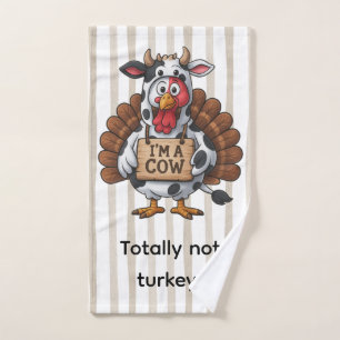 I’m a Cow Turkey Funny Thanksgiving Disguise Hand Towel