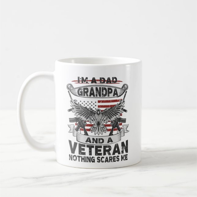 I’m A Dad Grandpa And Veteran Coffee Mug (Left)