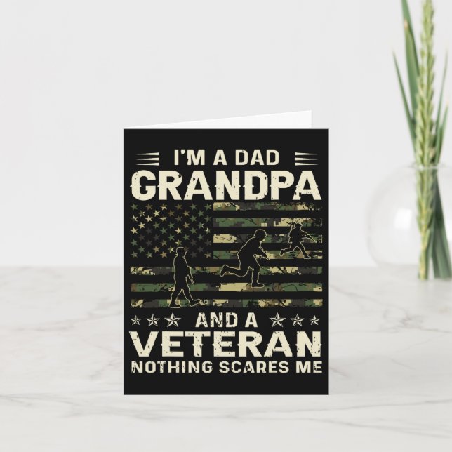 I&# m A Dad Grandpa And Veteran Fathers Day Ameri Card (Front)