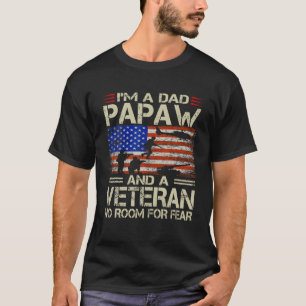 I m A Dad Papaw And Veteran Funny Retro Papa Grand T-Shirt