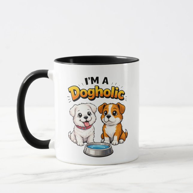 I’m A Dogholic Cute Puppies Mug (Left)