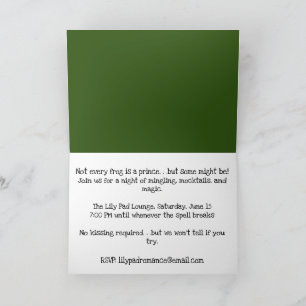I’m a Fairy Tale Prince Funny Green Frog Cartoon Invitation