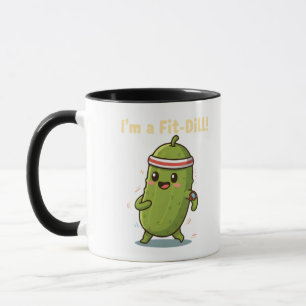 I’m a Fit-Dill! Funny Fitness Pickle Pun Design    Mug