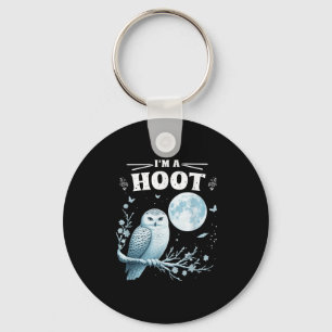 I’m A Hoot Snowy Owl Full Moon Night Sky Soky Magi Key Ring